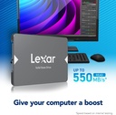 Lexar NS100 512GB 2.5” SATA III Internal SSD, Solid State Drive, Up to 550MB/s Read (LNS100-512RBNA)