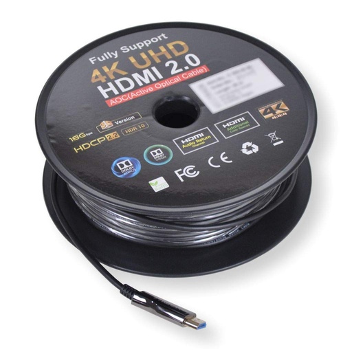 Transmedia Active HDMI 2.0 Fiber Optic HDTV Cable 100m 4K UHD, Absolutely Lossless Signals!